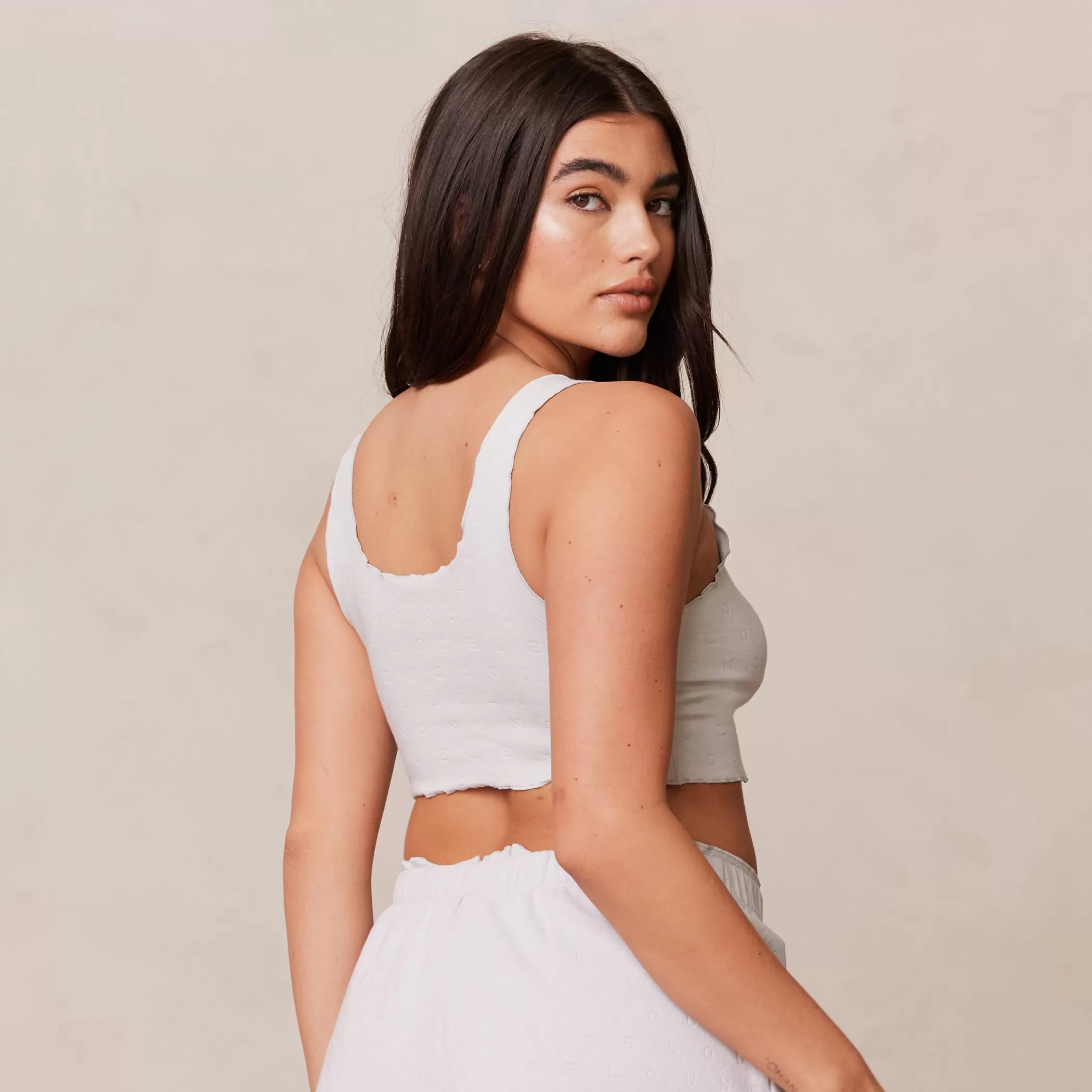 Sleep | Lounge Ruffle Pajama Cami Top - Frost