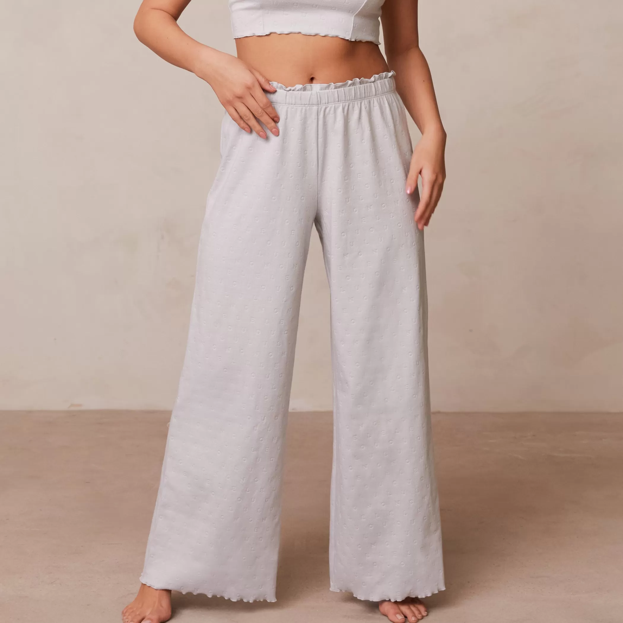 Sleep | Lounge Ruffle Pajama Trousers - Frost