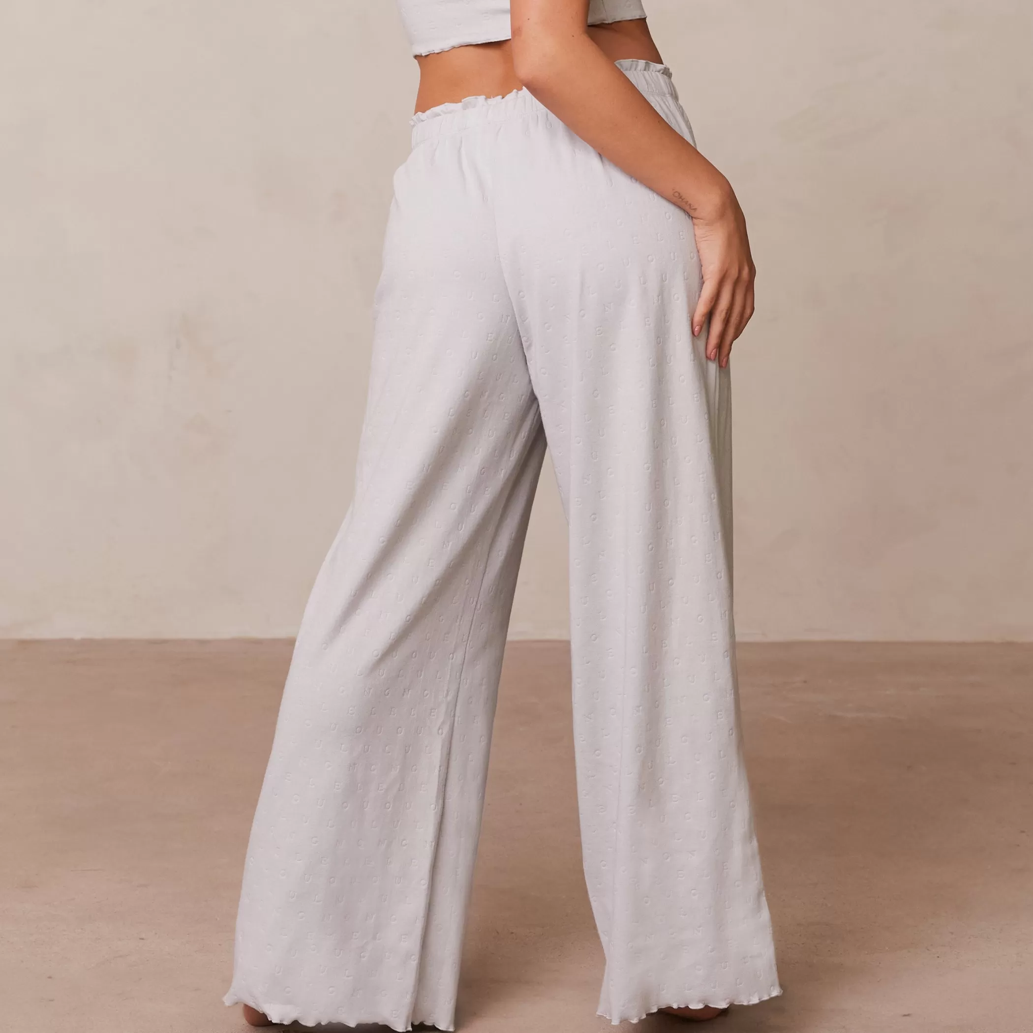 Sleep | Lounge Ruffle Pajama Trousers - Frost