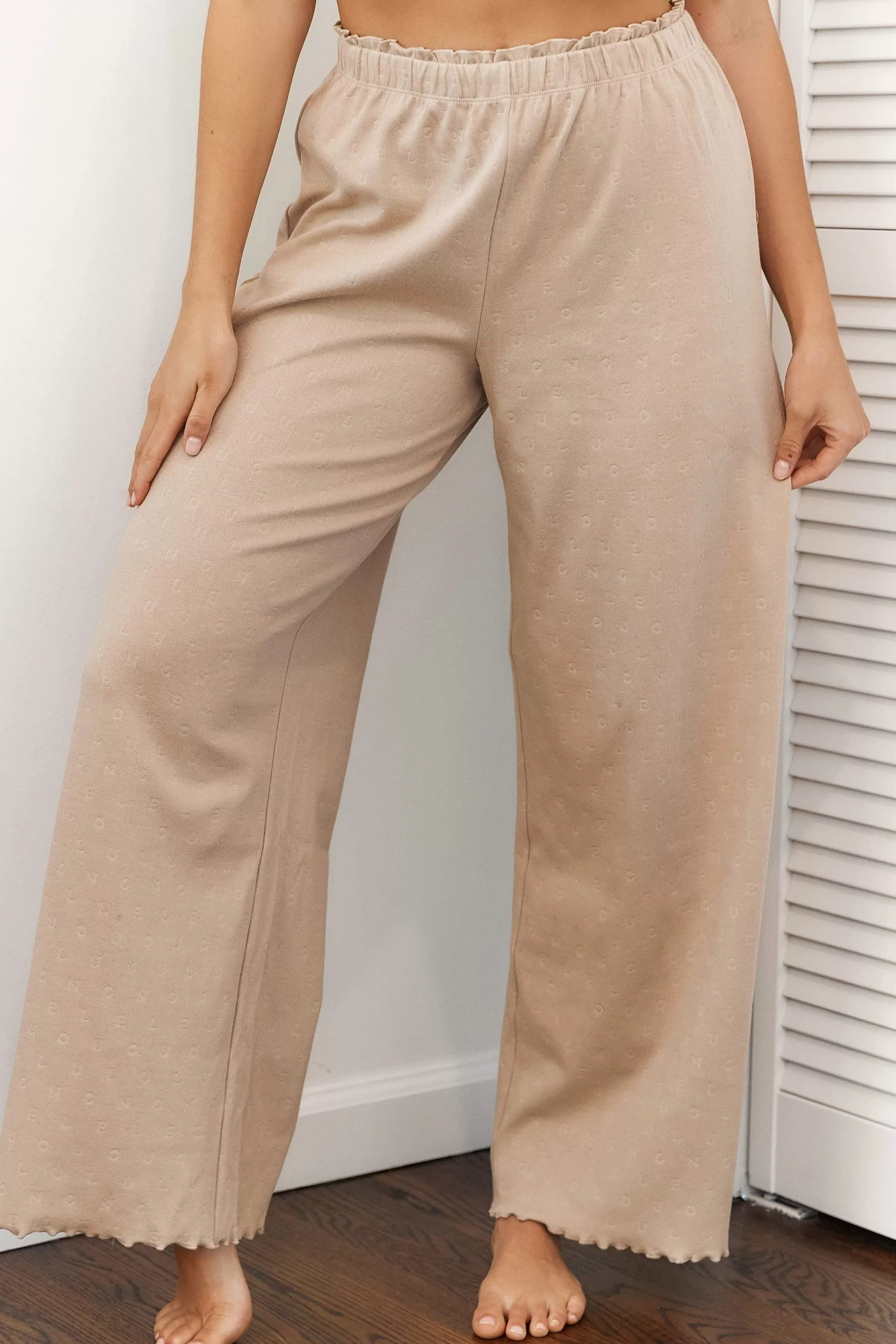 Sleep | Lounge Ruffle Pajama Trousers - Mink