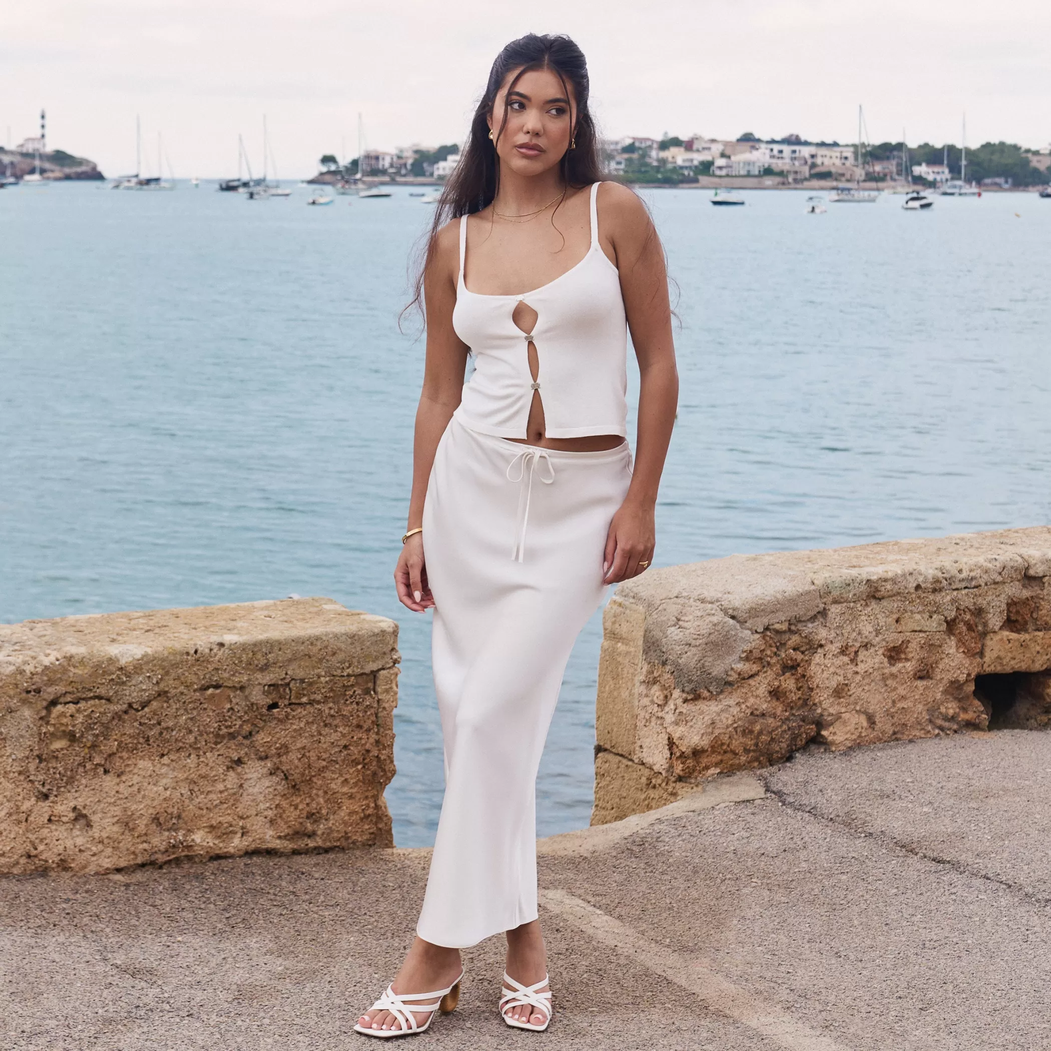 Endless Summer | Dresses & Skirts | Lounge Satin Maxi Skirt - Off White OffWhite