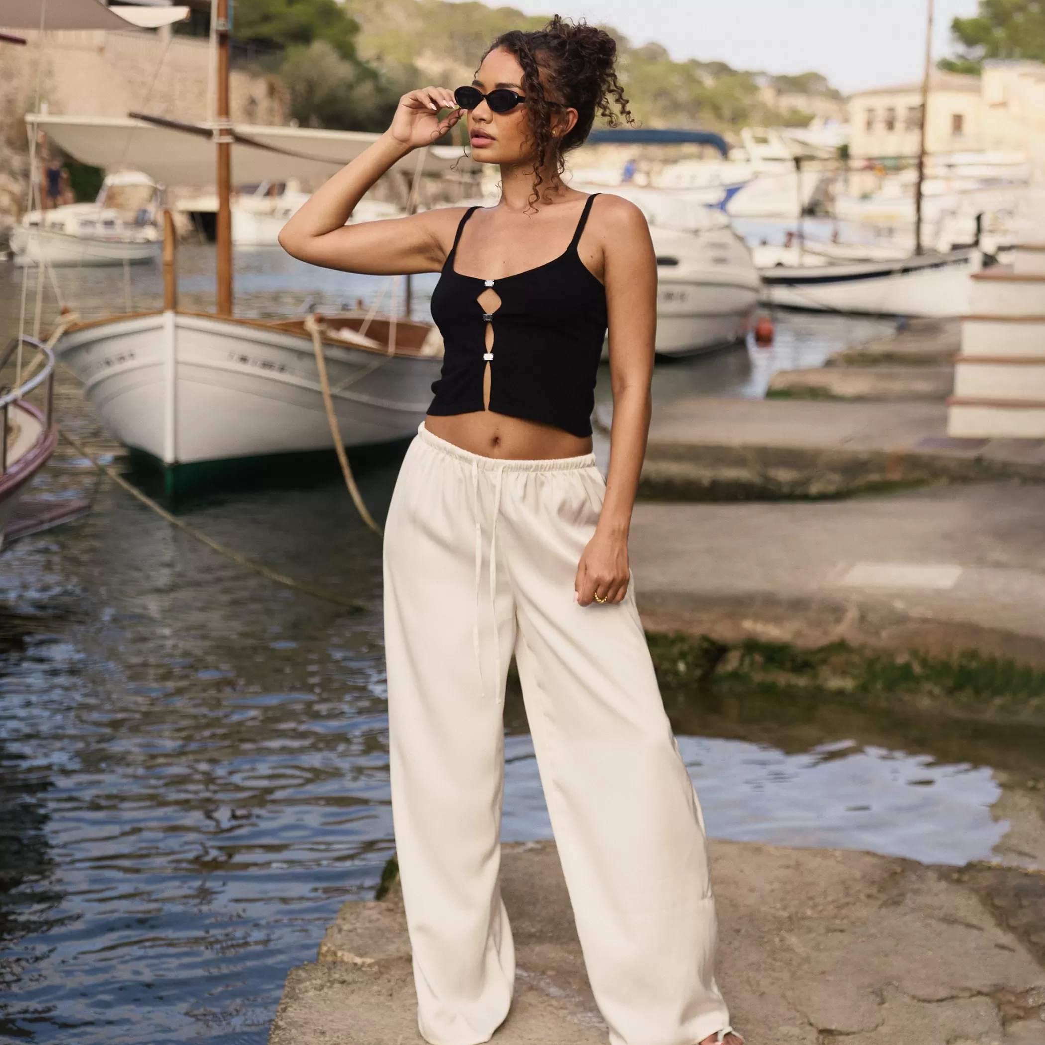 Endless Summer | Pants | Lounge Satin Pants - Off White OffWhite