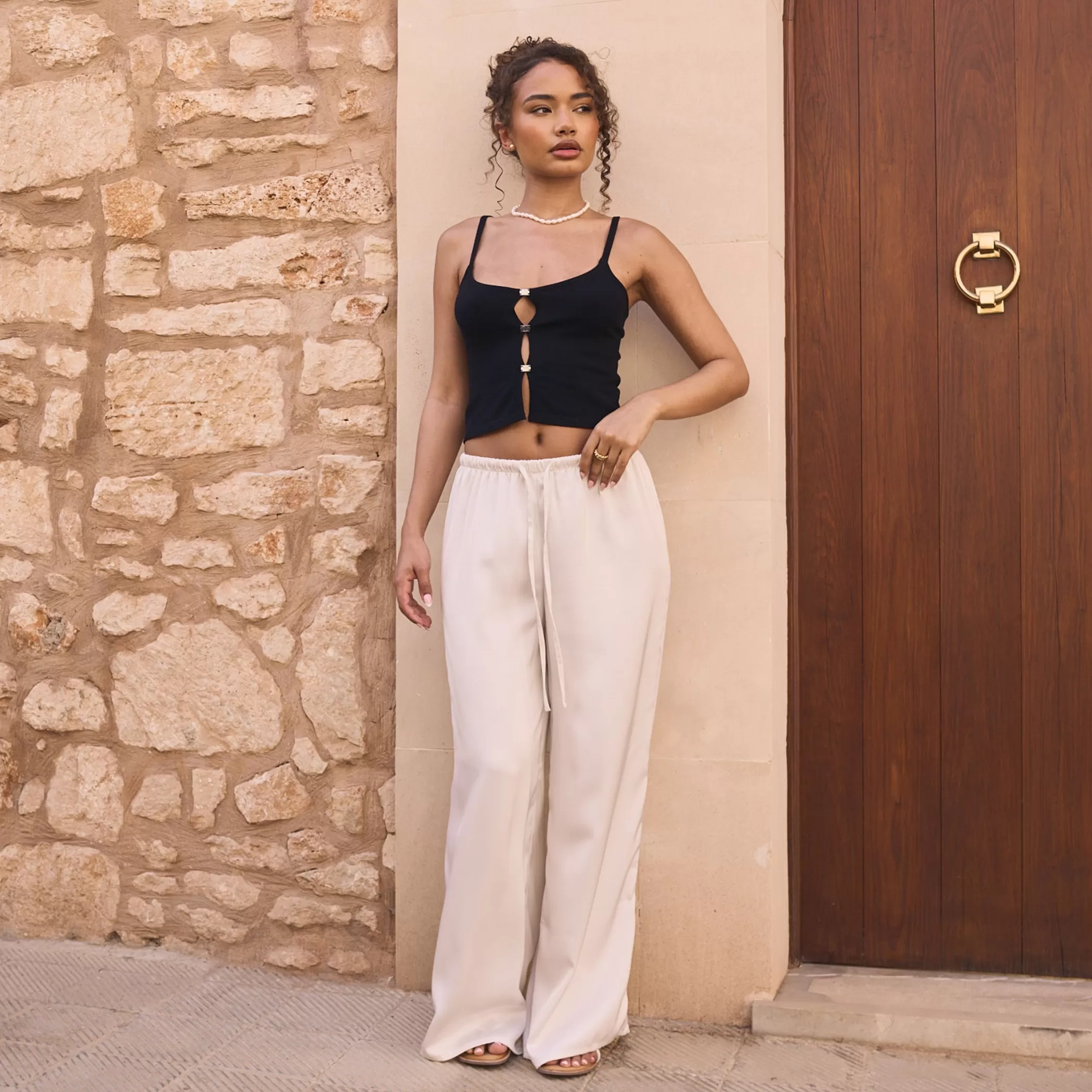 Endless Summer | Pants | Lounge Satin Pants - Off White OffWhite