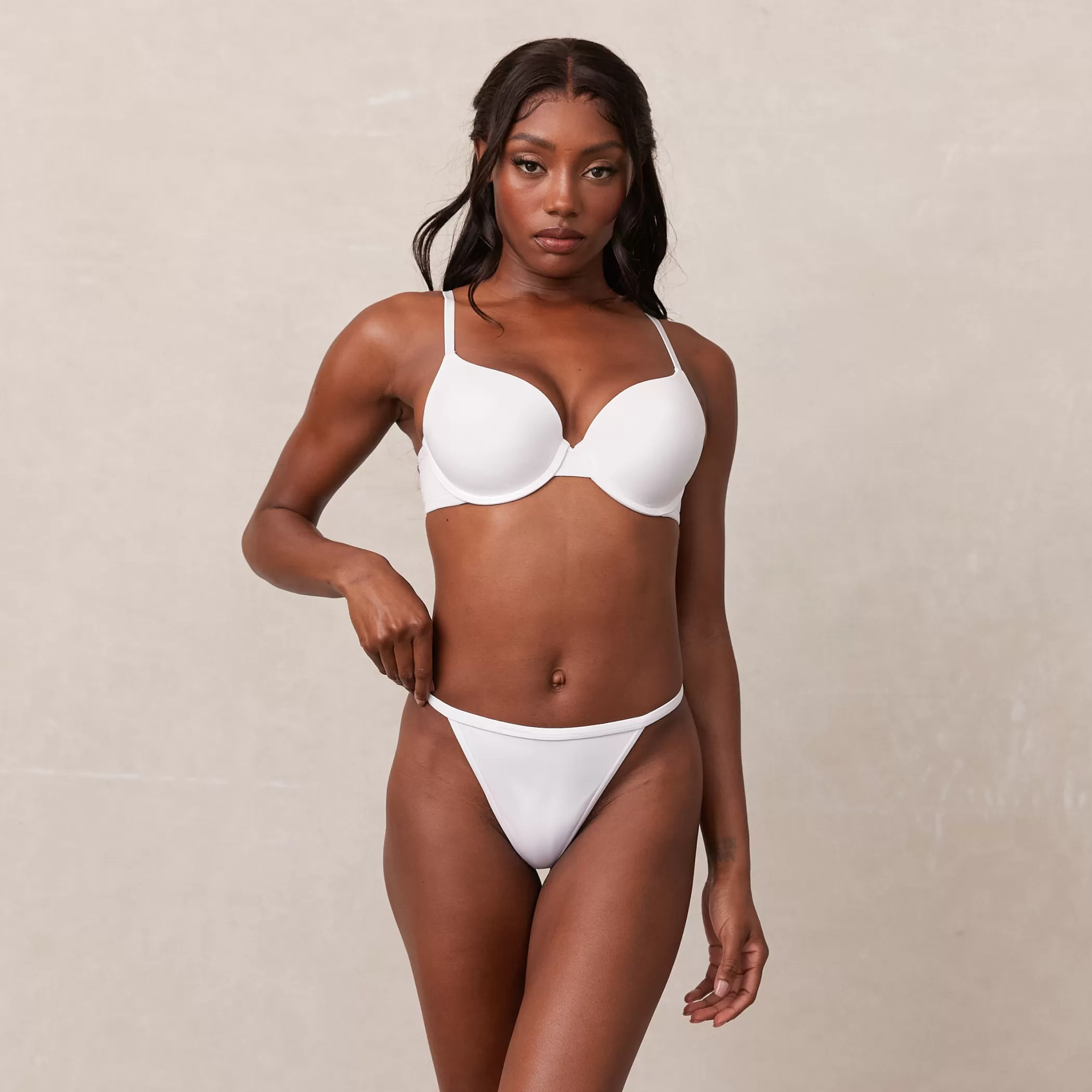 Bridal | Solutions | Lounge Sculpt Push-Up T-shirt Bra & G-string/Briefs Set - White