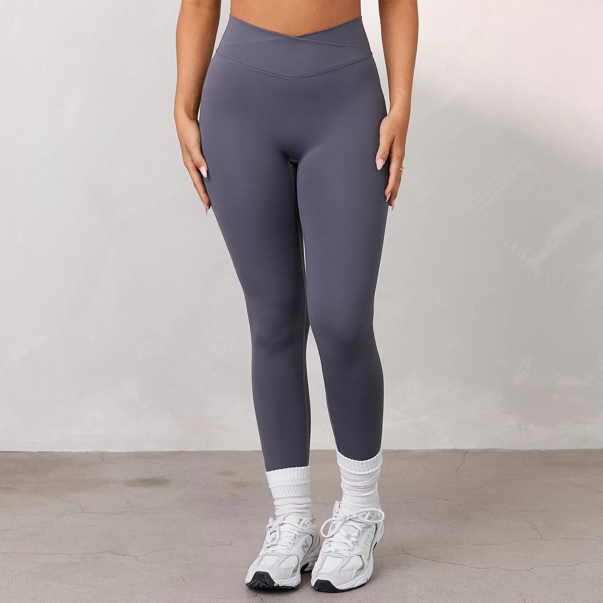 Clothing | Lounge Silhouette Crossover Leggings - Smoked Blue SmokedBlue