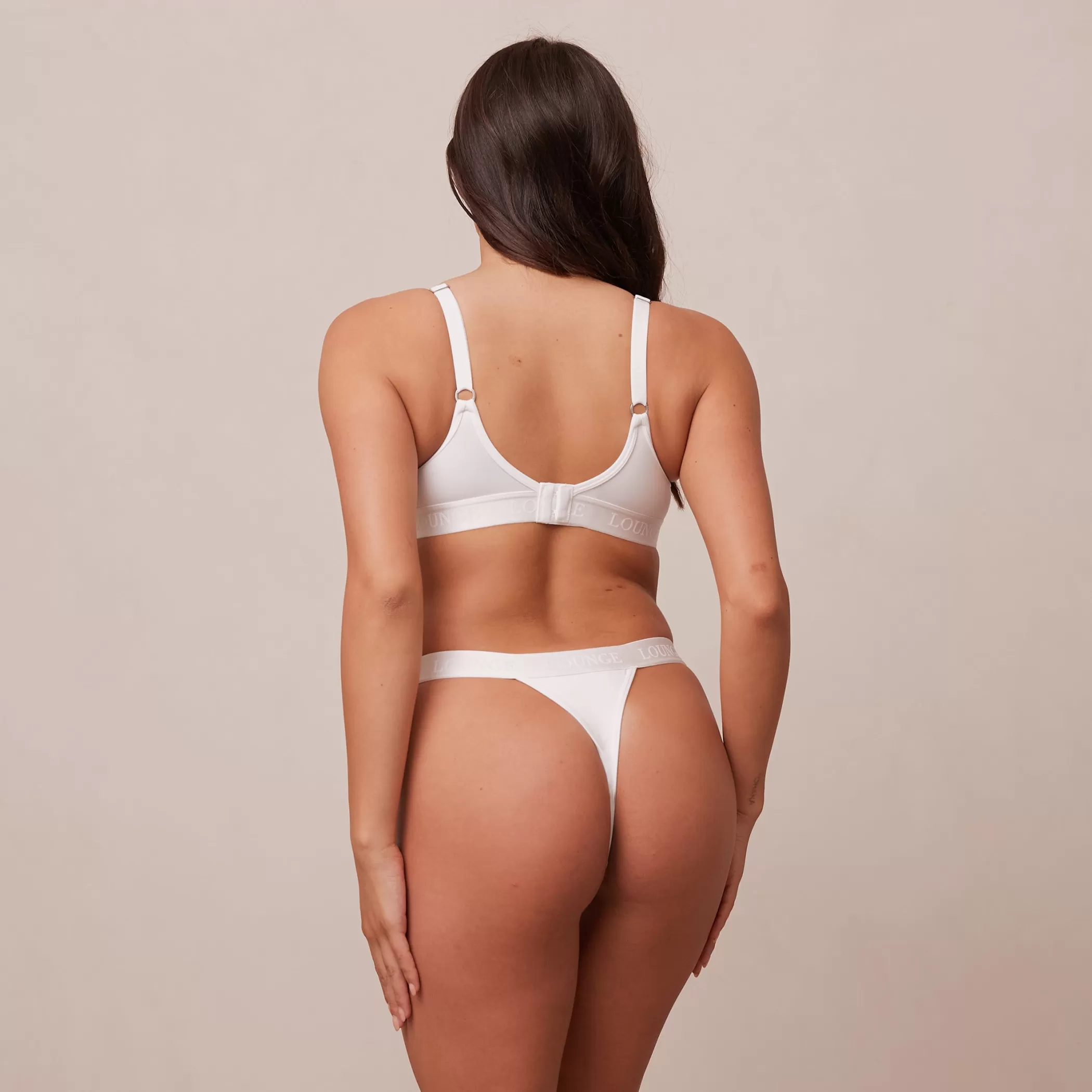 Bridal | Solutions | Lounge Sleek Mindful Bra & Thong/Briefs Set - White