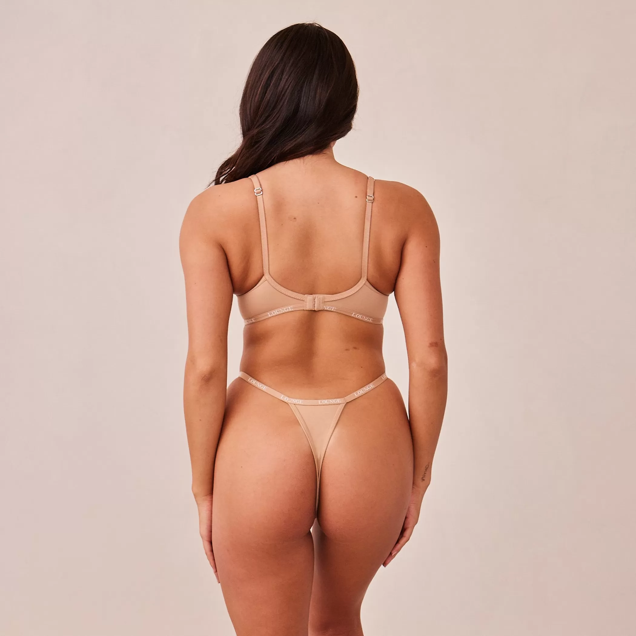Bridal | Solutions | Lounge Smooth Classic T-shirt Bra & Thong/Briefs Set - Honey
