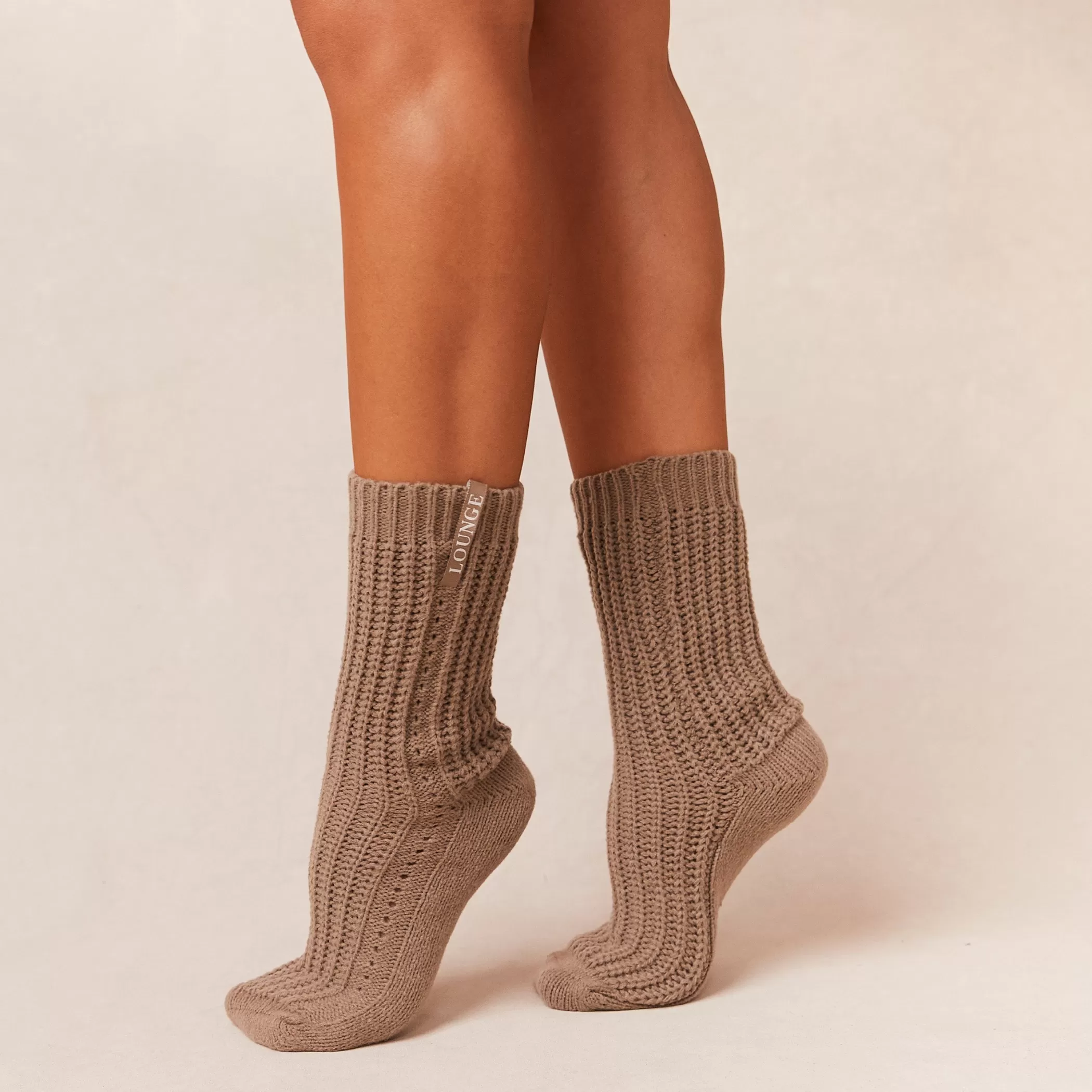 Accessories | Socks & Accessories | Lounge Snooze Knitted Socks - Fawn