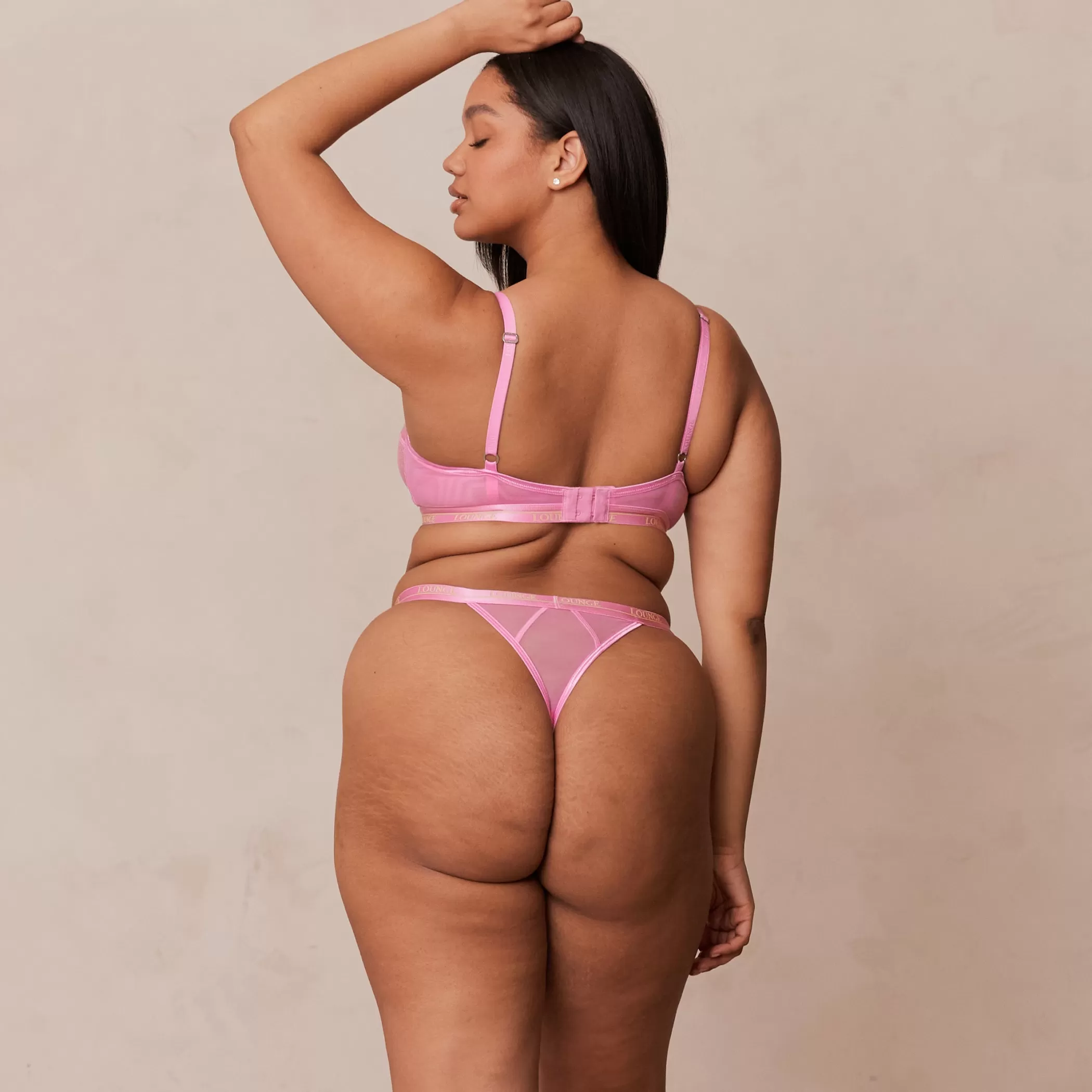 Lace | Blossom | Lounge Two-tone Blossom Balcony Bra & Thong Set - Pink