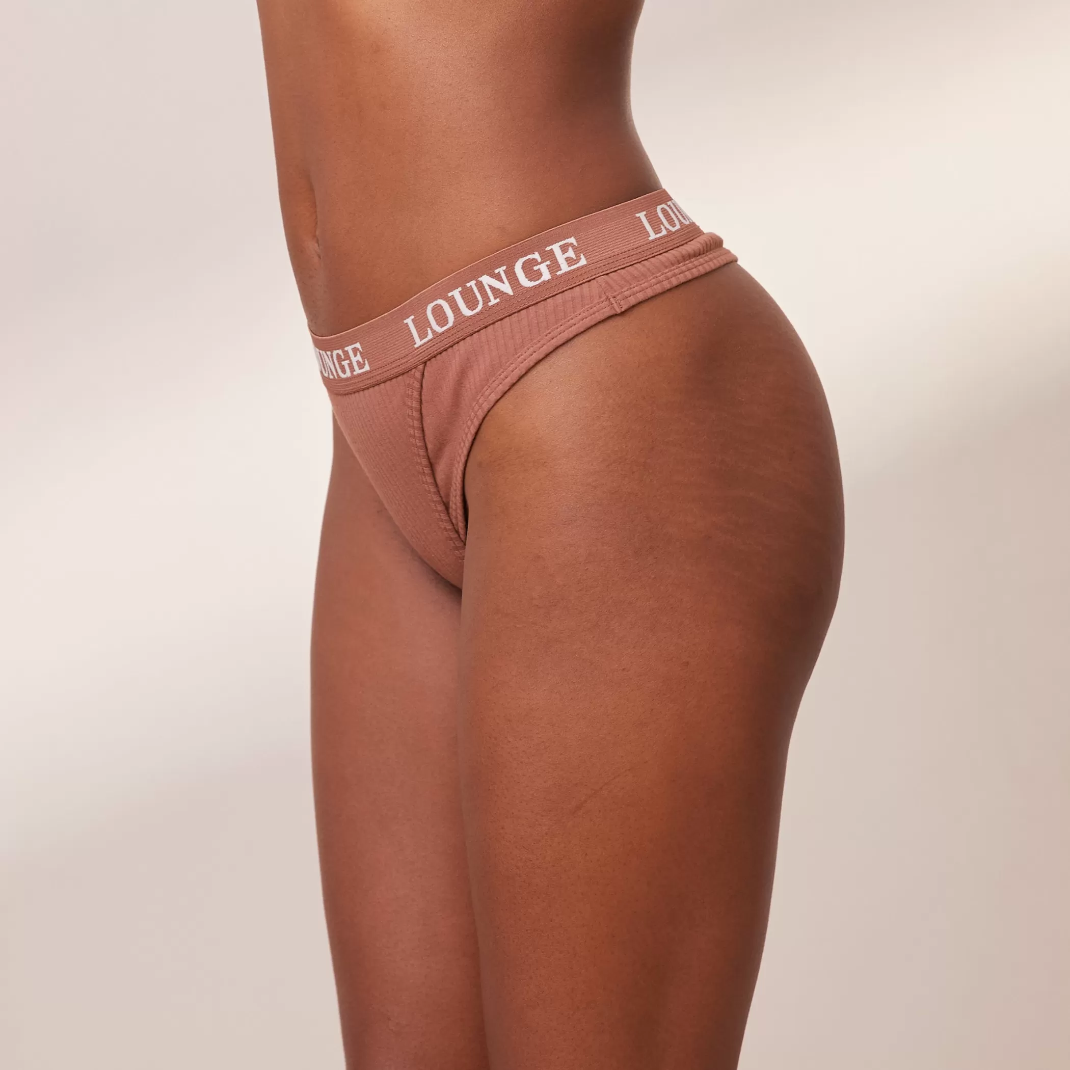Panties | Lounge Ultra Comfort Ribbed Thong - Mocha