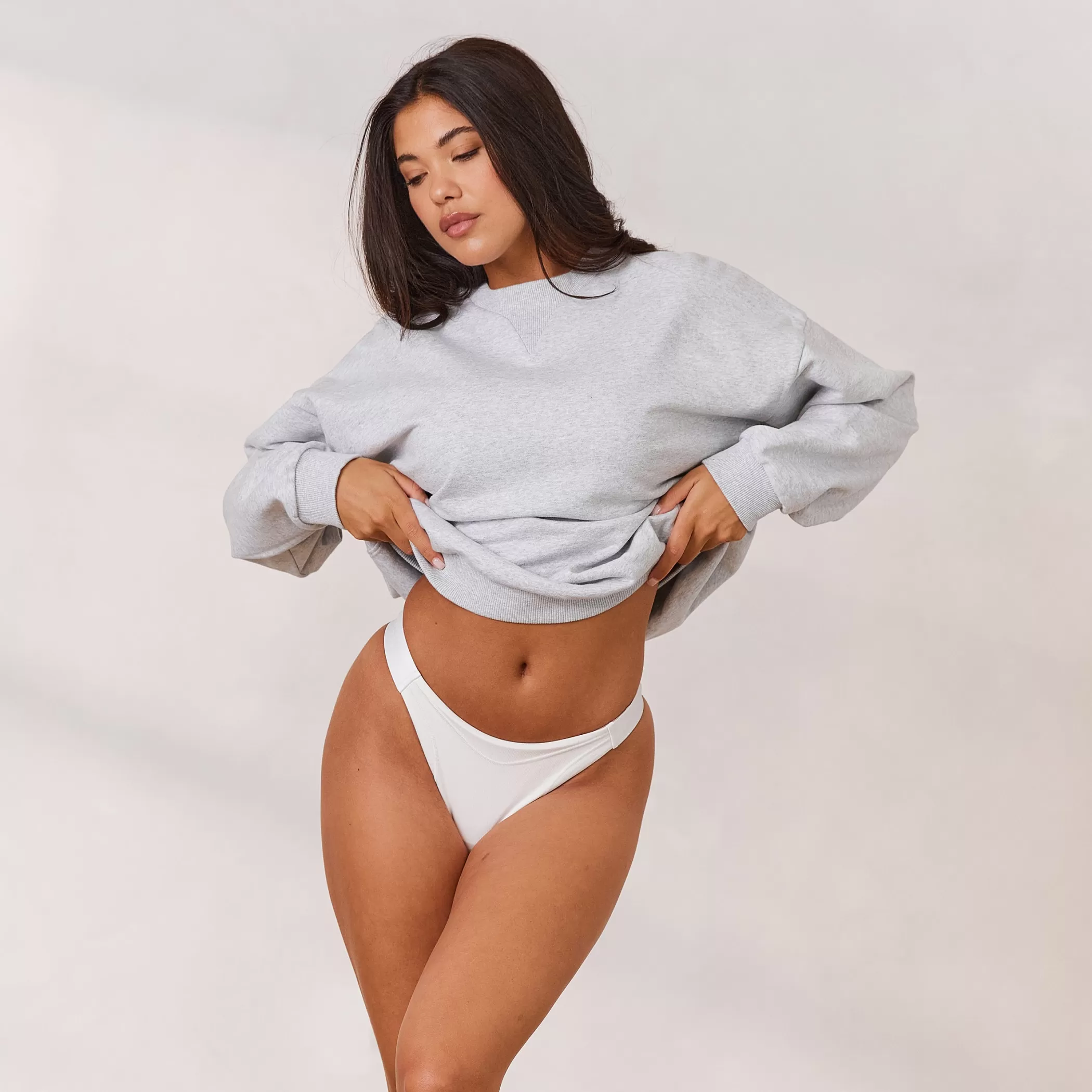 Clothing | Lounge Varsity Crew Neck Sweater - Frost Melange FrostMelange