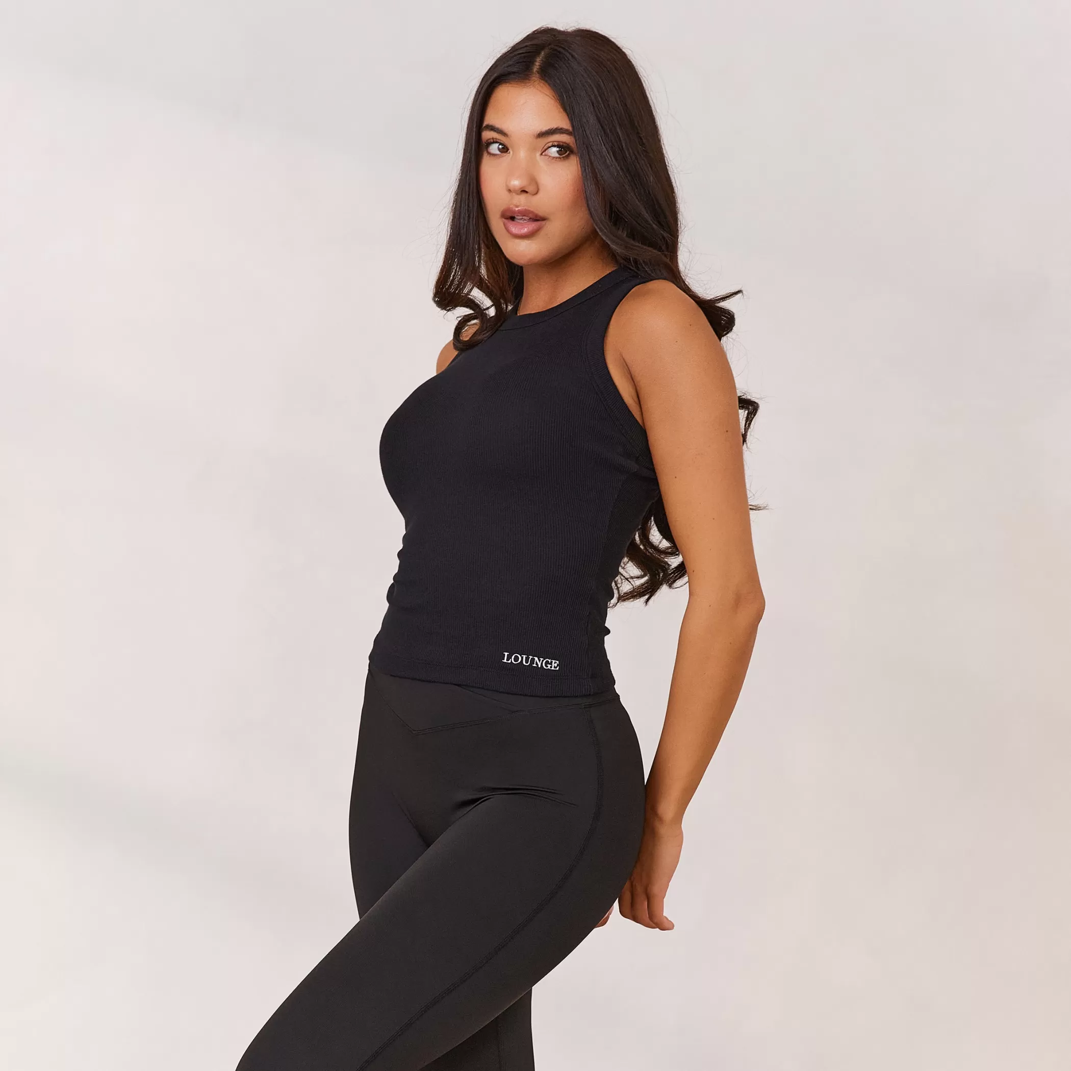 Clothing | Lounge Varsity Racerback Top - Black
