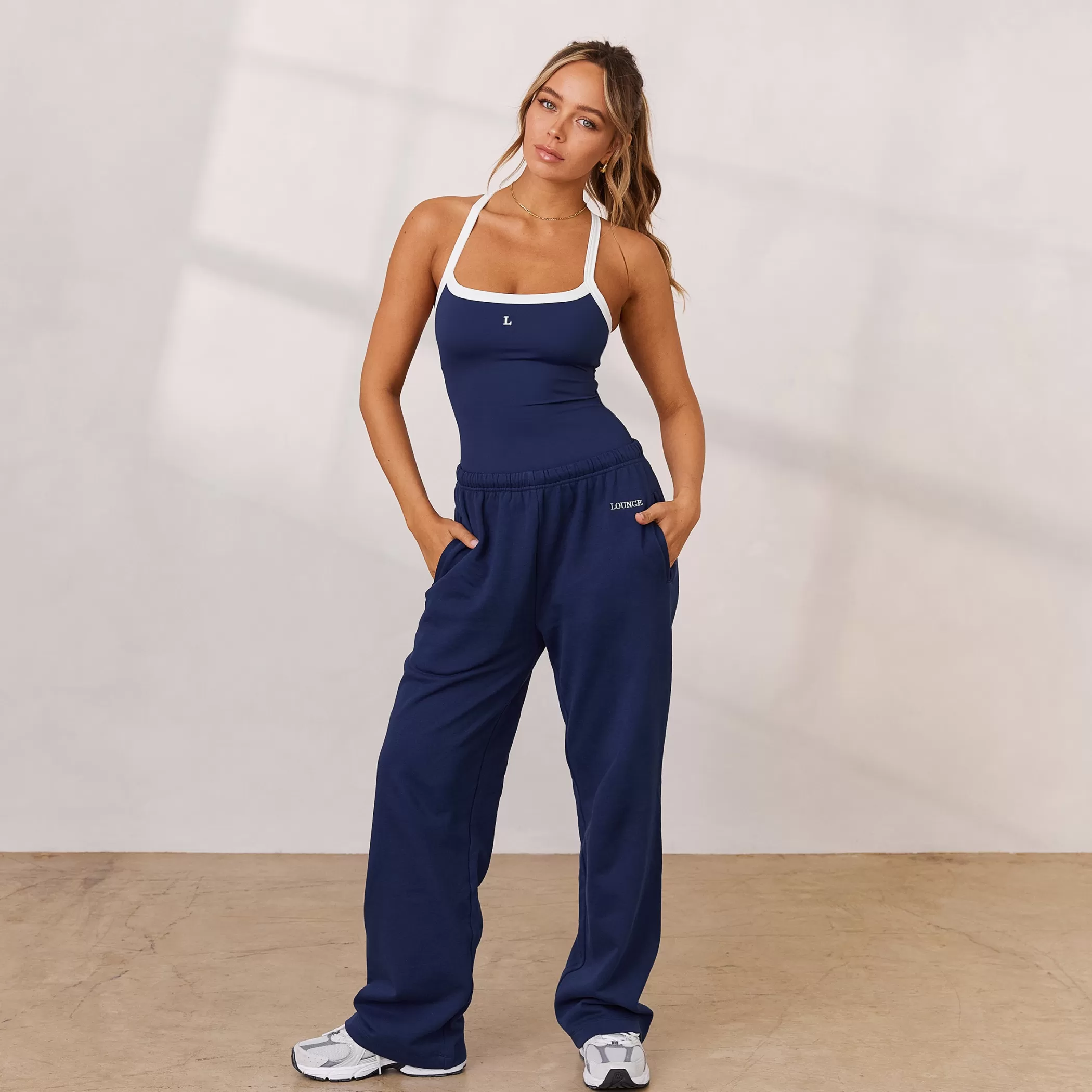 Clothing | Lounge Varsity Straight Leg Sweatpants - Navy