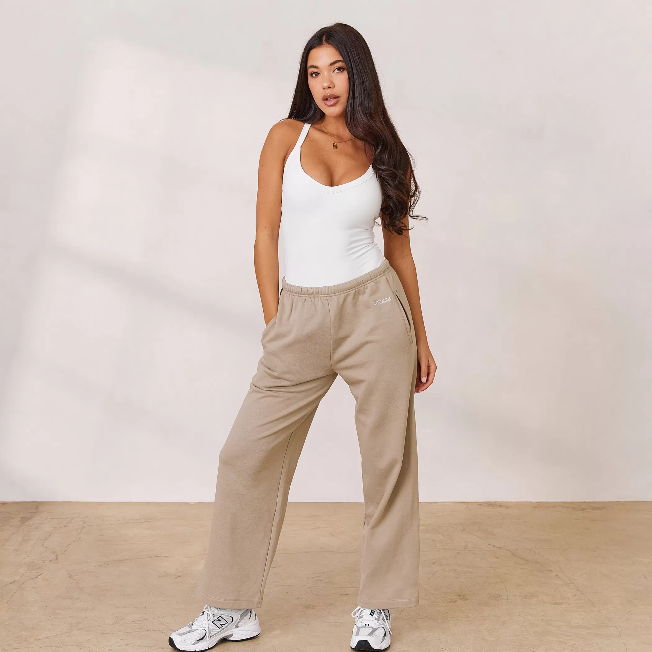 Clothing | Lounge Varsity Straight Leg Sweatpants - Oat