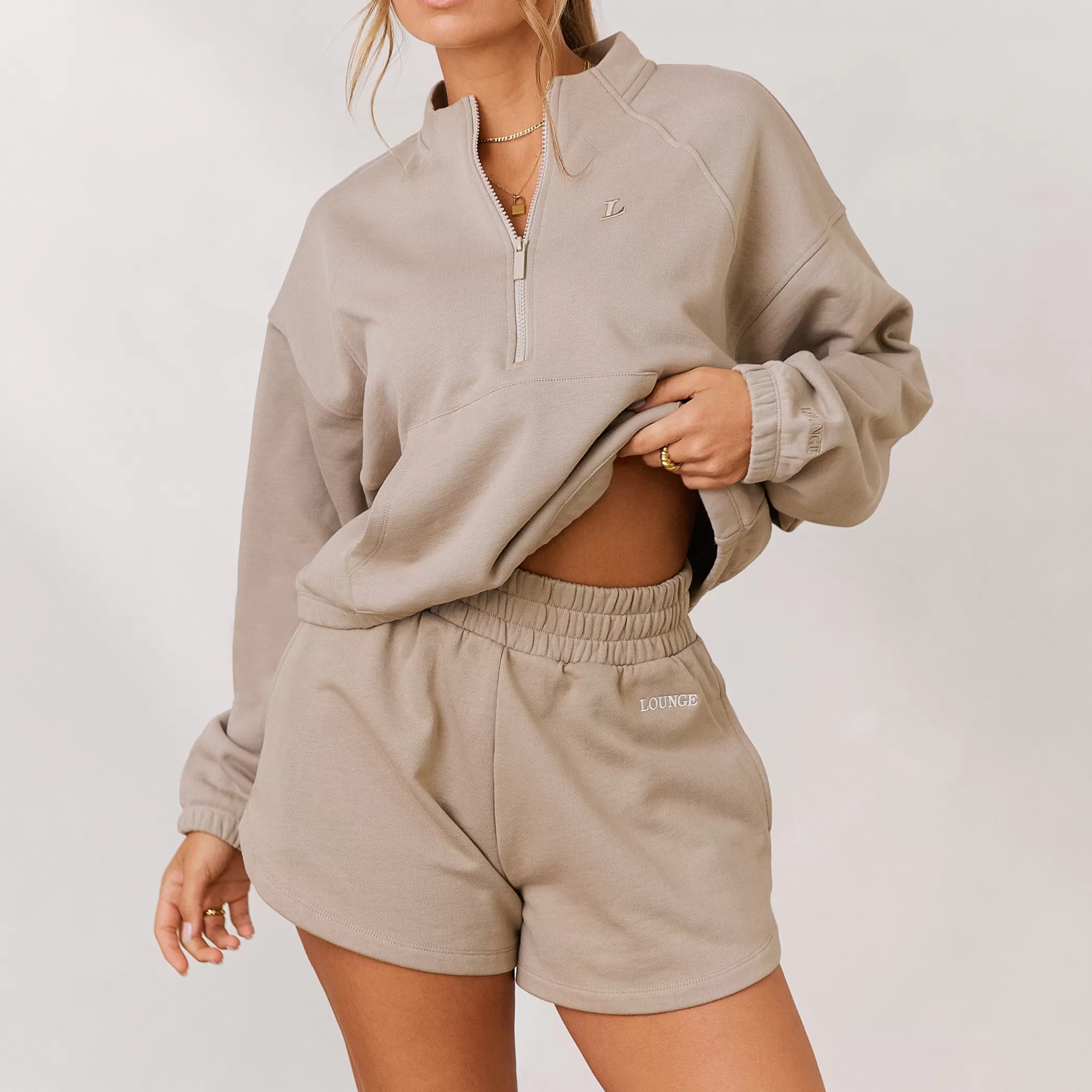 Clothing | Lounge Varsity Sweat Shorts - Oat