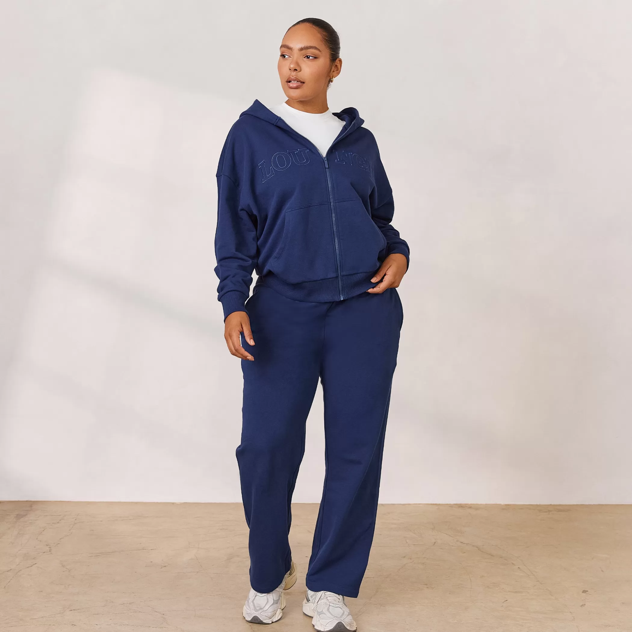 Clothing | Lounge Varsity Zip-Up Hoodie - Navy