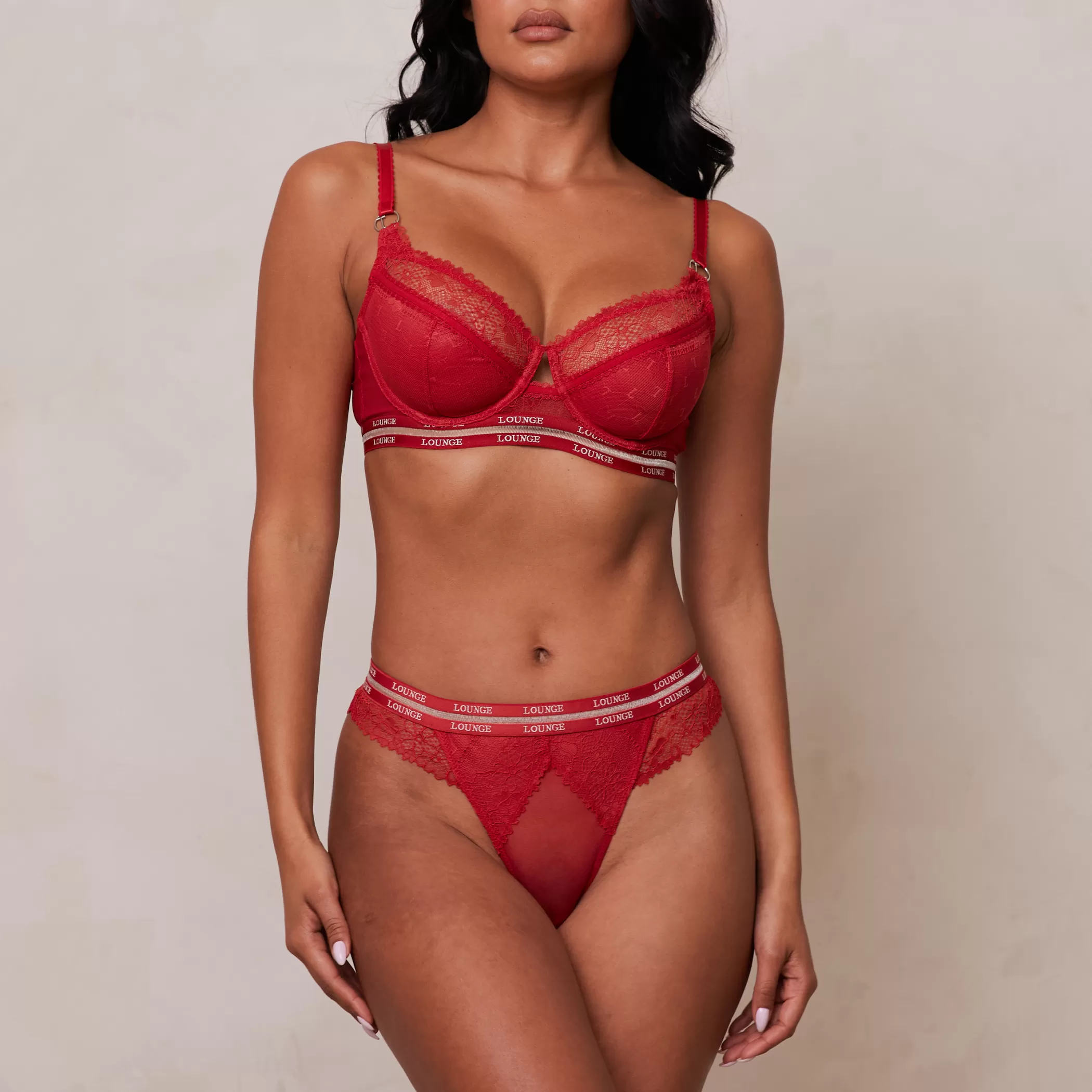 Bras | Lounge Vogue Balcony Bra & Thong/Briefs Set - Maroon